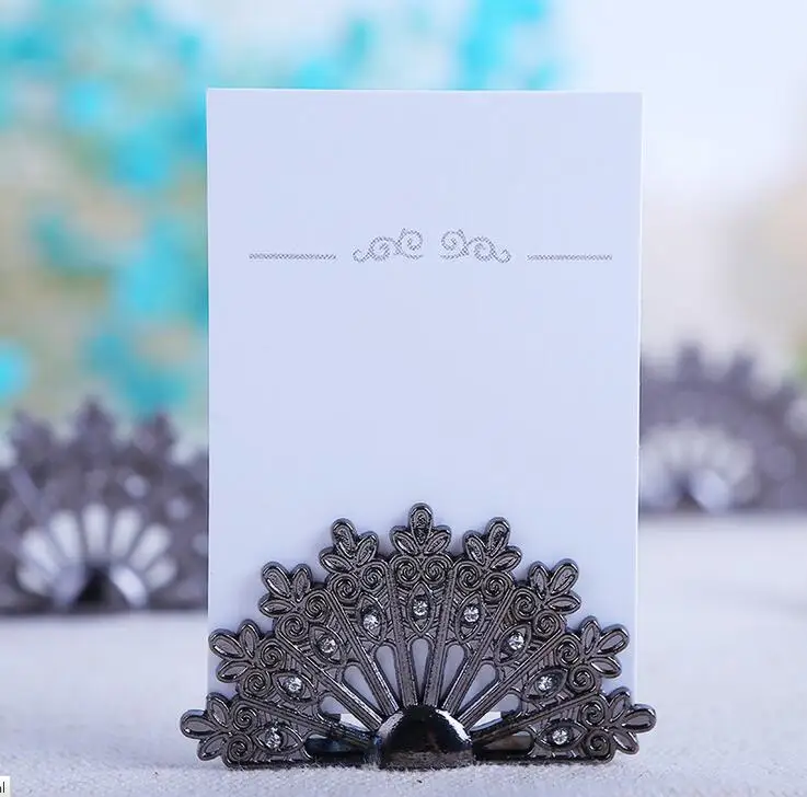 Casamento Vintage Peacock Place Card Holder Wedding Party