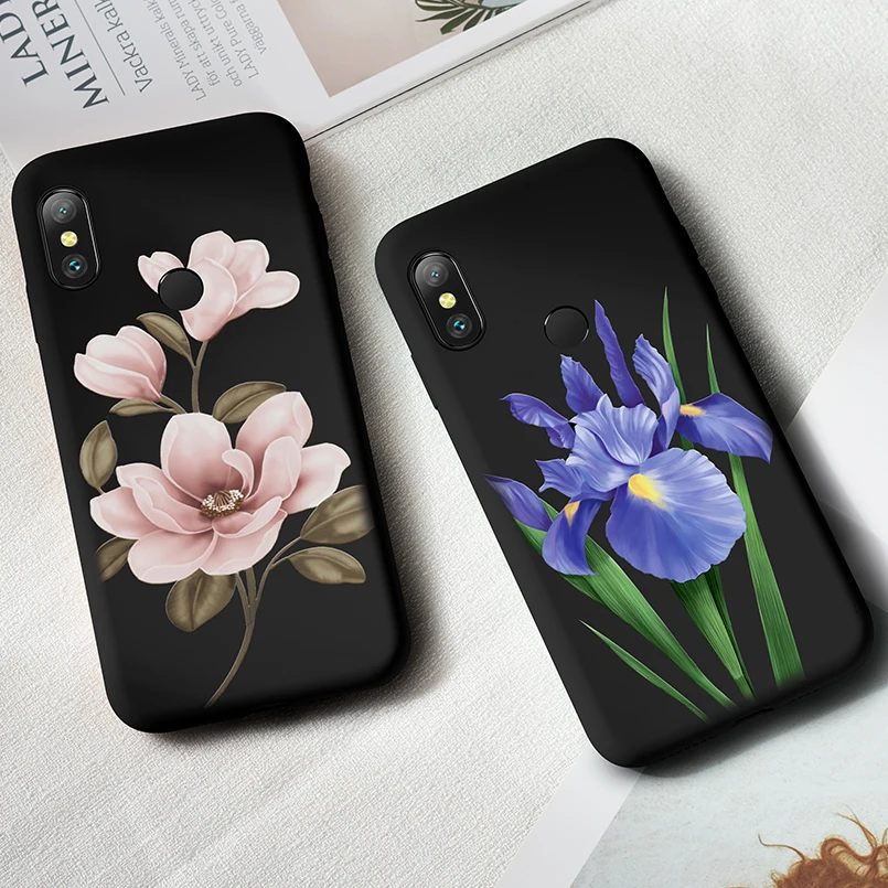 Flower Case For Xiaomi Mi A2 Silicone Cover Shockproof Bumpers Lite 8 9 Cases |