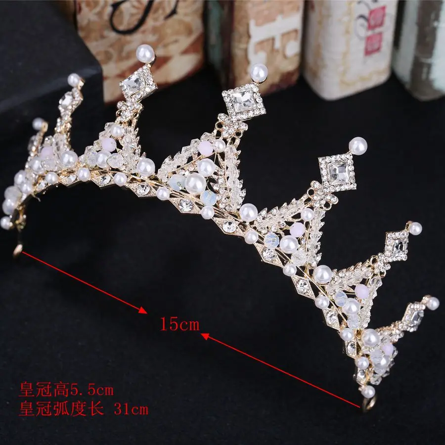 Barroco do vintage De Cristal Do Casamento Tiaras E Coroas Noivas Headband Hairbands Nupcial Rhinestone Pageant Coroas Tiaras de Cabelo Jóias (5)