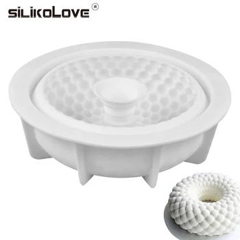 

SILIKOLOVE Silicone Mold Round Grid Shaped Baking Tray Cake Pan Decorating Tool Non-stick Bakeware Pastry Silicone Cake Mould