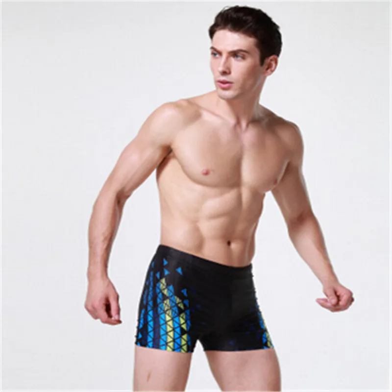 Banfei Brand Men's Flat Angle Swimming Trunks Geometric Pattern