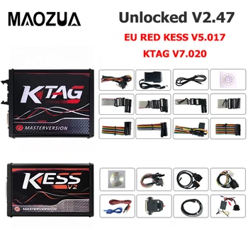 

Newest Kess V2 Master Kess V2.47 V5.017 EU Red PCB No Token Limit Ecu Programming Ktag V7.020 V2.34 OBD2 Manager Tuning Kit