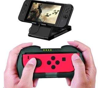 

2pcs Left Right Joy-Con Controller Grips Hand Grip Handle+Adjustable Playstand Desktop Stand Base For Nintend Switch Nintendo NS