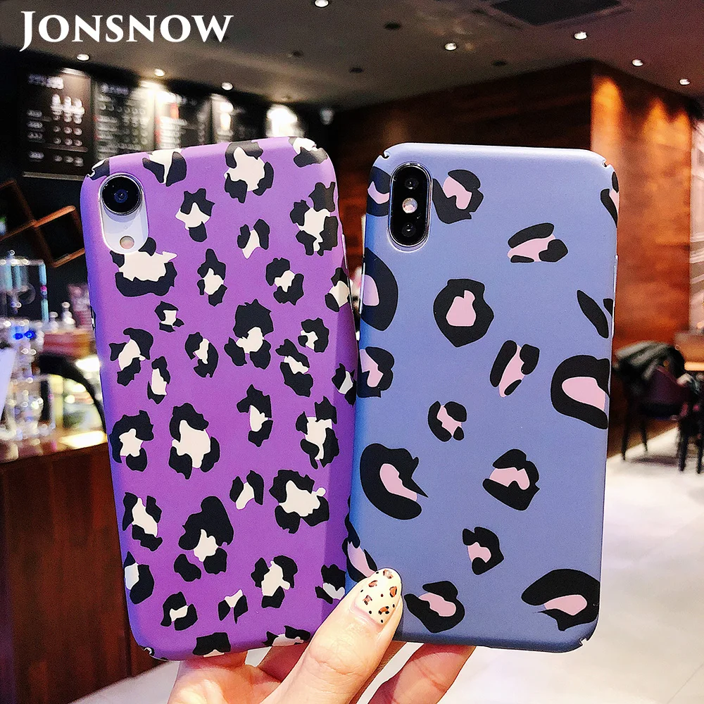 JONSNOW Leopard Case For iPhone XR XS Max Cover Phone Luxury All-inclusive 6S 7 8 Plus PC Hard Capa Fundas |