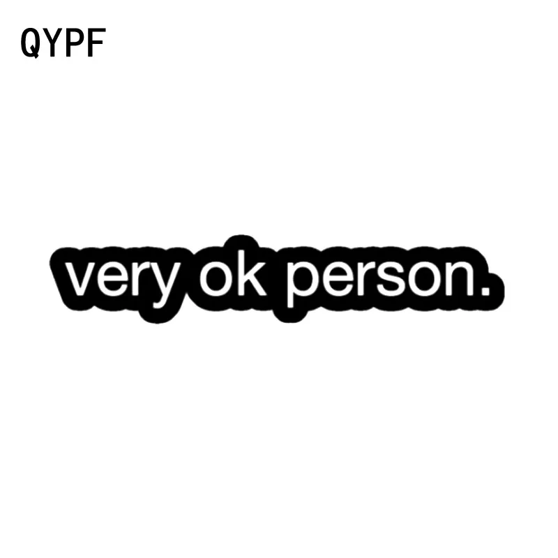 

QYPF 17.8CM*3.5CM Very Ok Person Fashion Vinyl Retro-reflective Car Sticker Decal Black Silver C15-2650