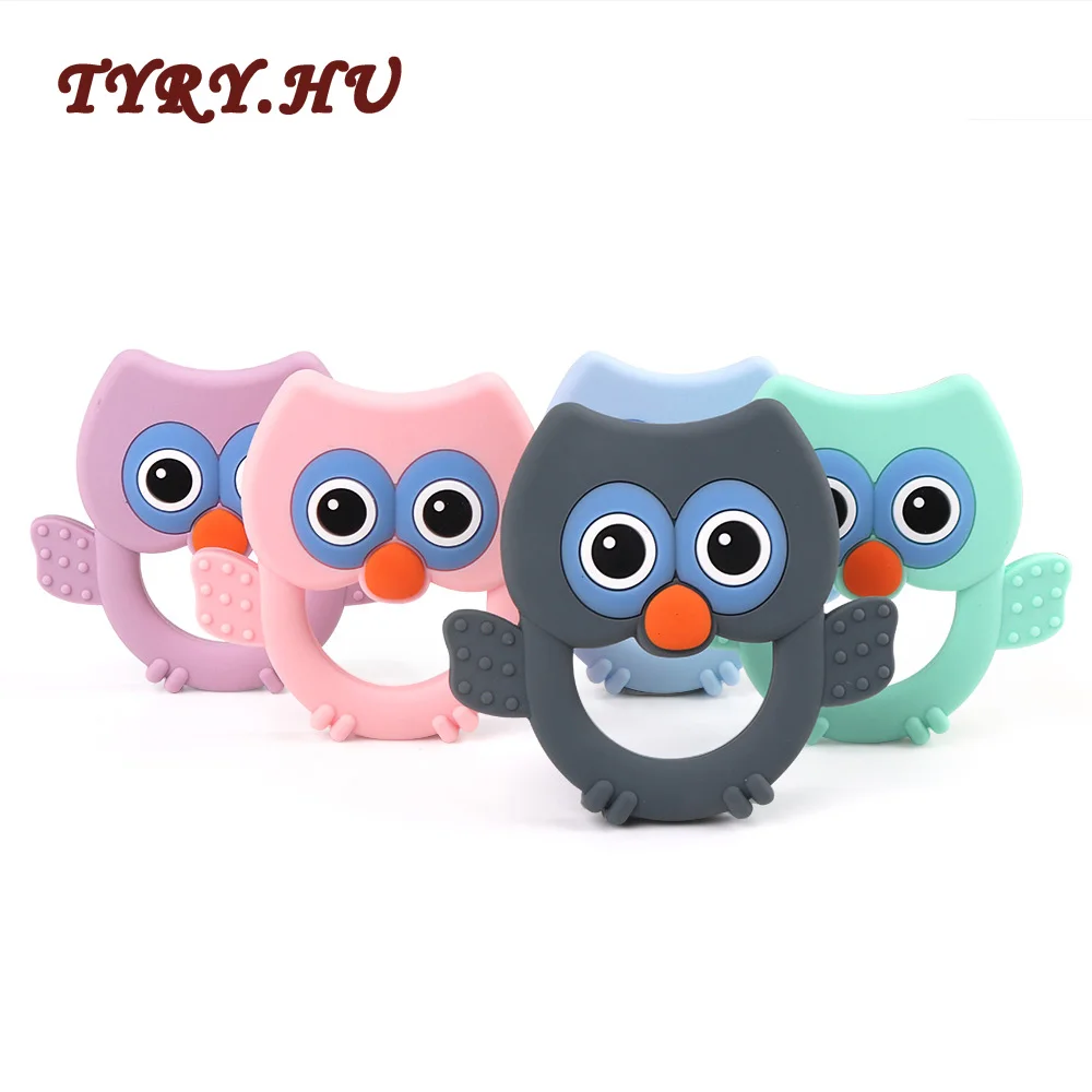 

TYRY.HU 1PC Owl Teether Silicone Beads BPA Free for DIY Baby Teething Necklace Food Grade Material Molar Toy Gifts Pendant