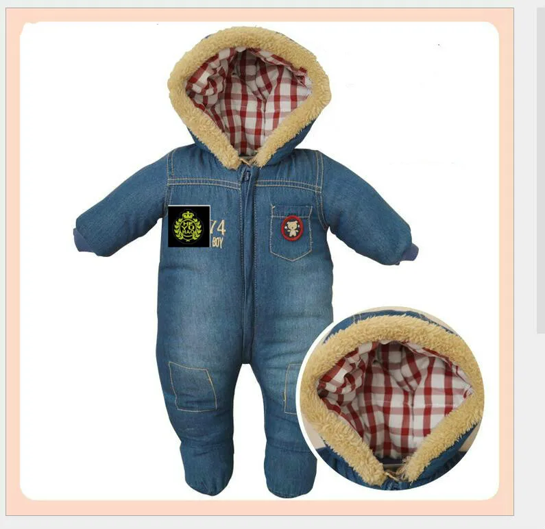 

Baby fashion cowboy conjoined cotton-padded jacket