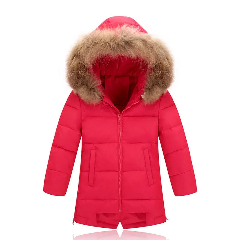 CROAL CHERIE Light 90% White Down Coat For Boys Outerwear Raccoon Fur Children Winter Parkas Jacket For Girls 110-150cm  (14)