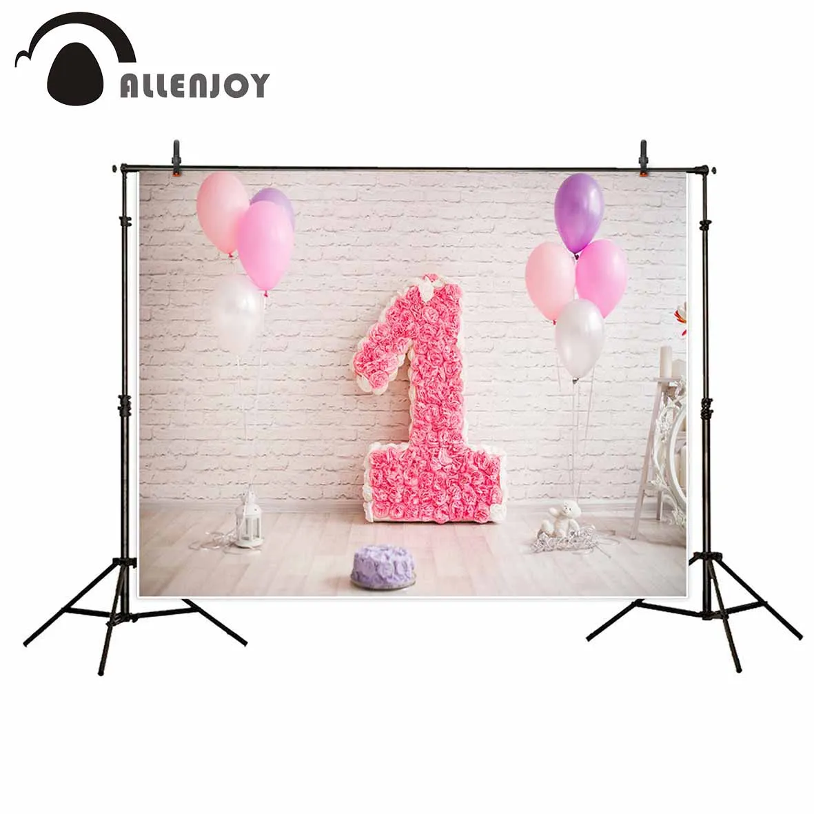 

Allenjoy backgrounds for photo studio Girls warm and lovely balloon 1 year old backdrop newborn original design fantasy props