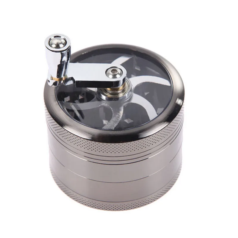 New 2016 Brand 4 layers 55MM Handle Zinc Alloy Tobacco Grinder Mini