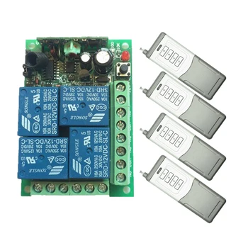 

New DC12V 10A 4 CH digital wireless remote control switch Long distance transmitter and receivers appliances home