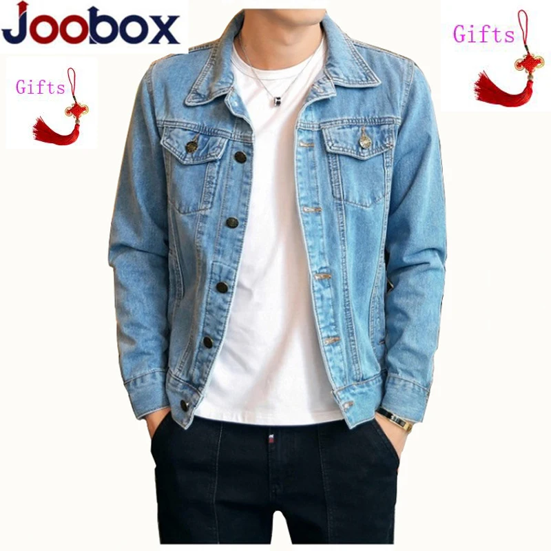 Cotton Solid Denim Jacket Mens Spring Autumn Casual Slim Fit Bomber Jackets Men Jean Jacket Mens Outwear Male Cowboy M-4XL