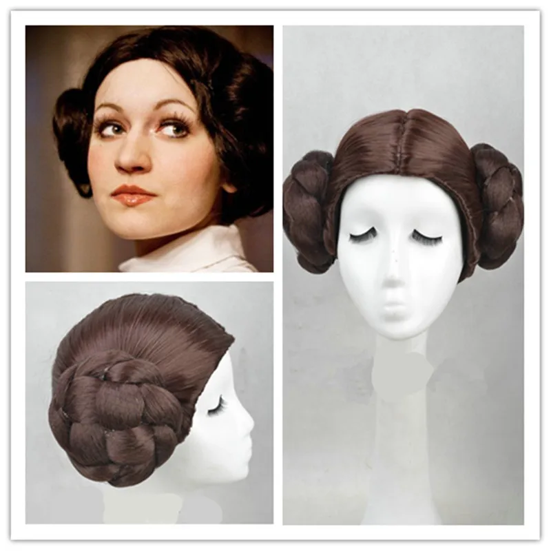 Star Wars Princess Leia Organa Solo Wig Short Brown Cosplay Hair