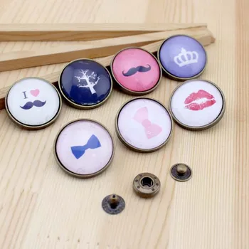 

fashion fresh Bow tie lips beard pattern round Snap button 28mm DIY Handmade Sewing quilt decoration Bag accessories 14pcs/lot