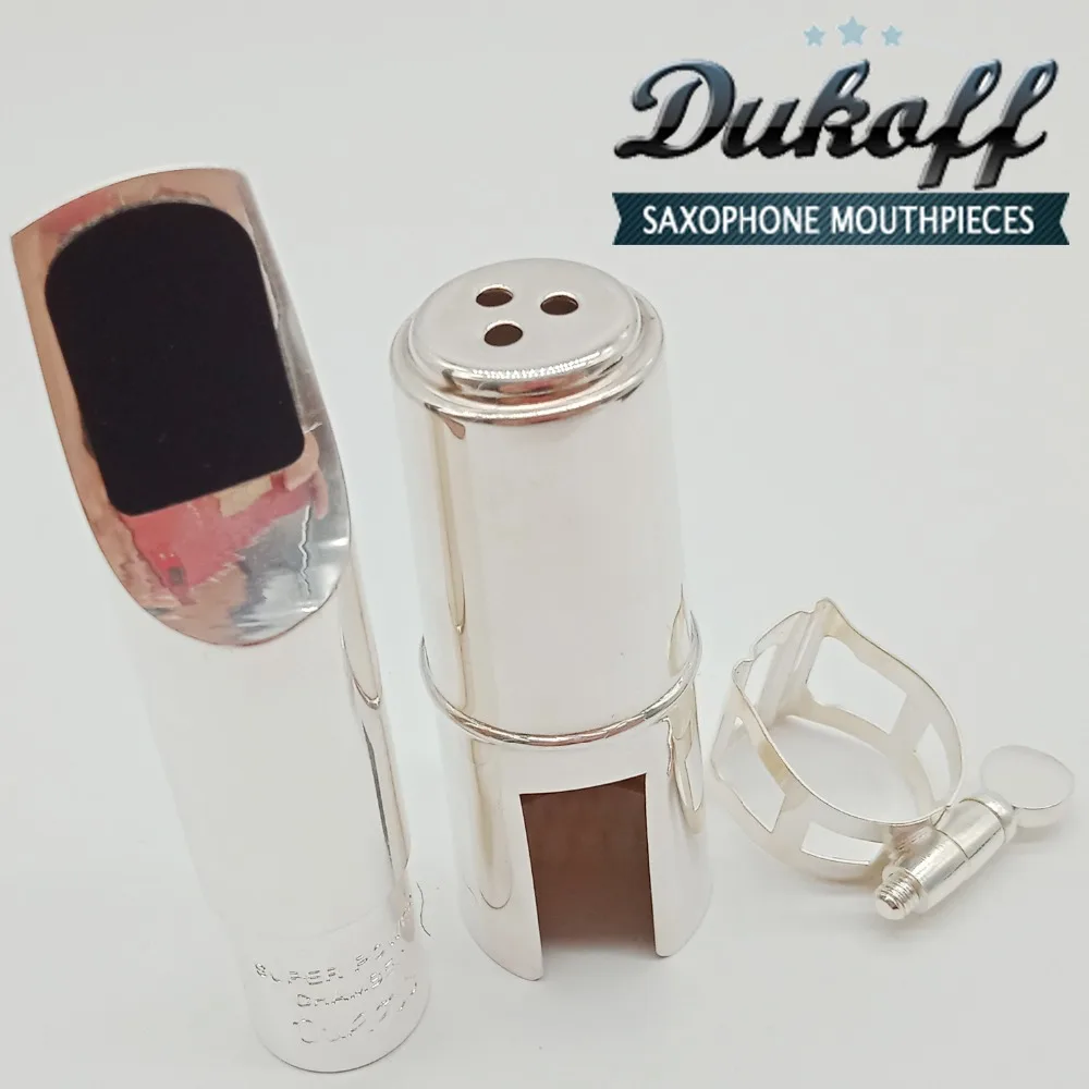 

Bobby Dukoff Super Power Chamber Tenor Soprano Alto Saxophone Metal Mouthpiece Sax Mouthpiece + Cap + Ligature Silver Plated
