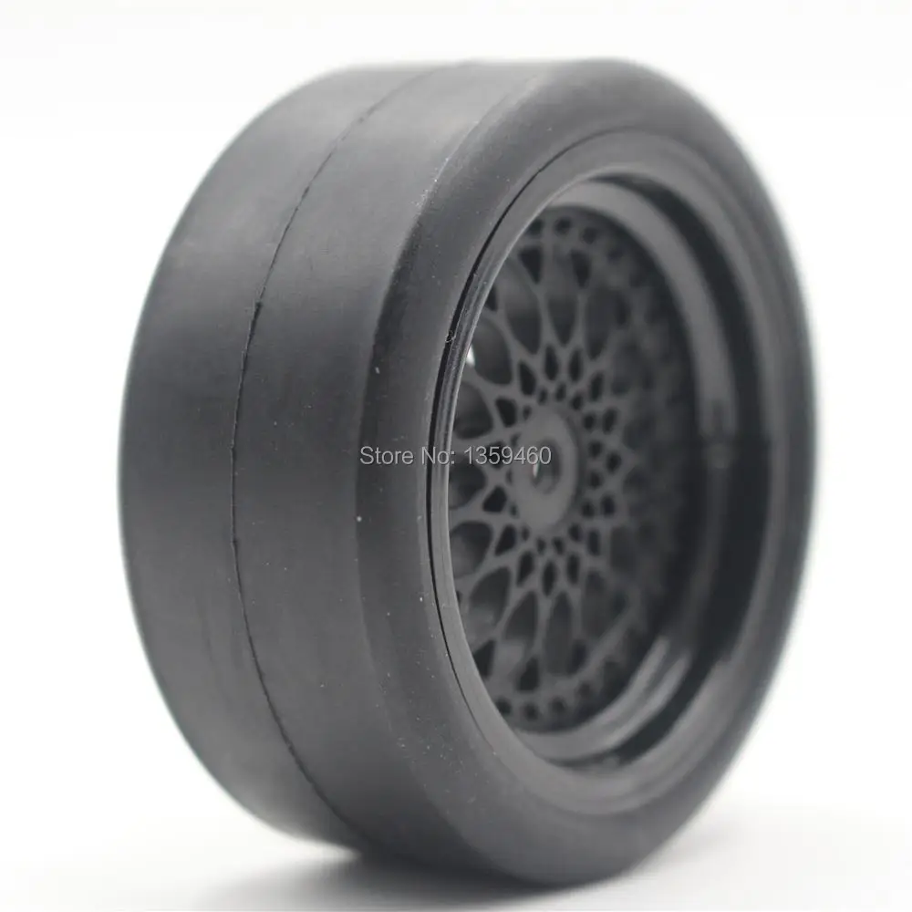 

4pcs 1/10 RC Soft Rubber Touring Tire Tyre Wheel Rim Y12NK(Black) 3/6/9mm Offset for 1:10 Touring Car 10030+21005