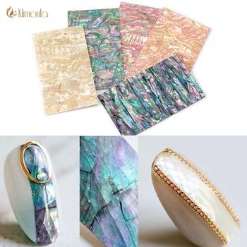 

Nail Art Sticker Adhesive Real Shell Sticker 0.08mm Ultra-thin Mermaid Abalone Flakes 3d Nails Tips Decals Manicure Decoration