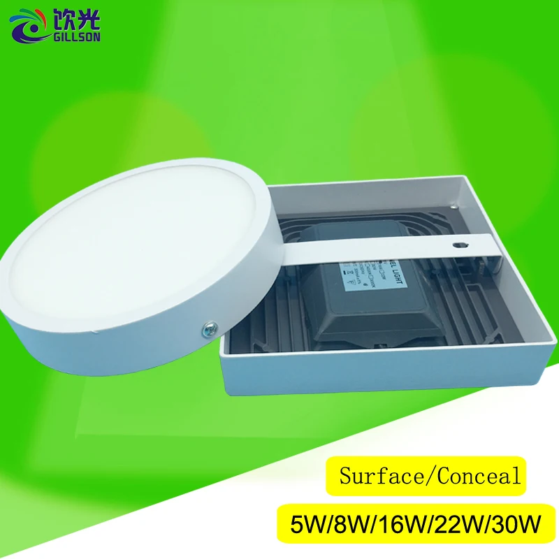 

Intergrated LED Panel Light 5W 8W 16W 22W 30W Round Square Conceal Surface Downlight Ultrathin SMD 4014 Dimmable Ceiling Lamp