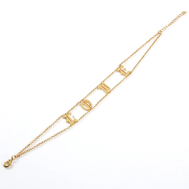

3UMeter Old English Name 8mm Letters Bracelet Personalize Gold Bracelet Best Friend Dainty Jewelry for women Etsy fashion