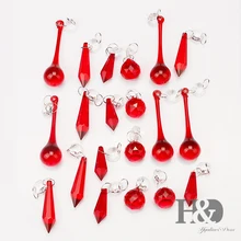 H& D 20 шт. Хрустальная КАПЛЕВИДНАЯ хрустальная люстра в форме шара призмы Подвески солнцезащитный Ловец Висячие стеклянные хрустальные бусины для свадебного домашнего декора