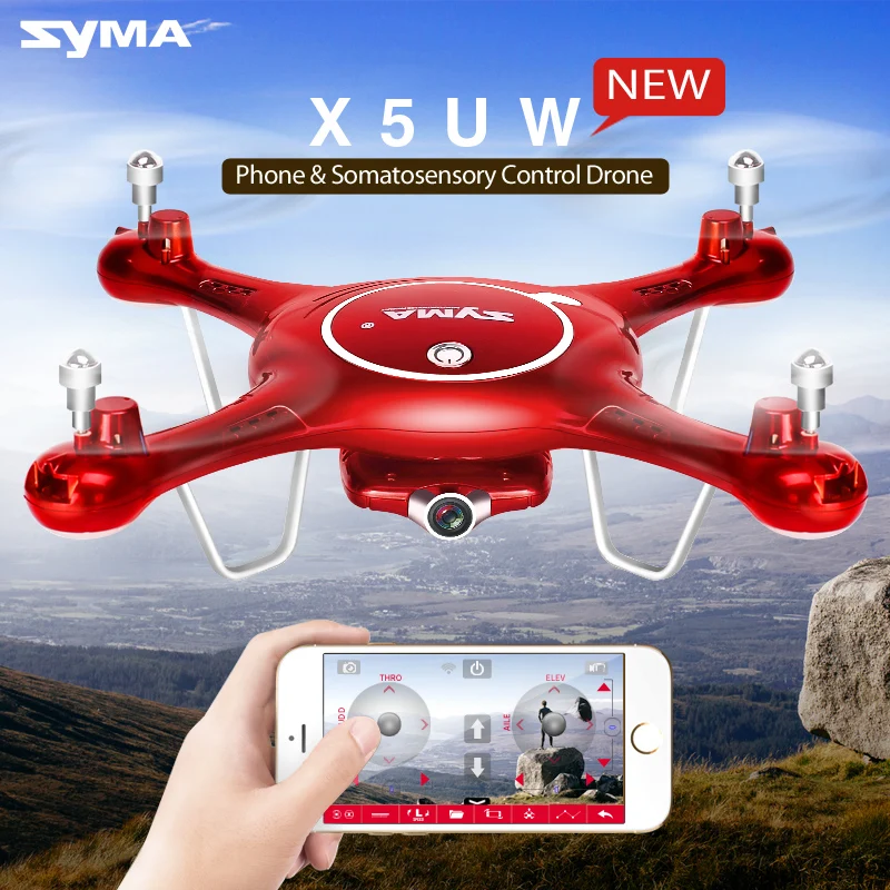 2017 Syma X5UW Drone с Wi-Fi камерой HD 720P передача в реальном времени FPV Quadcopter 2 4G 4CH RC вертолет