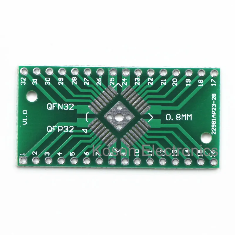 5Pcs QFN32 QFP32 0.8//0.65mm Pitch SMD to DIP Breakout Adapter Converter Plate