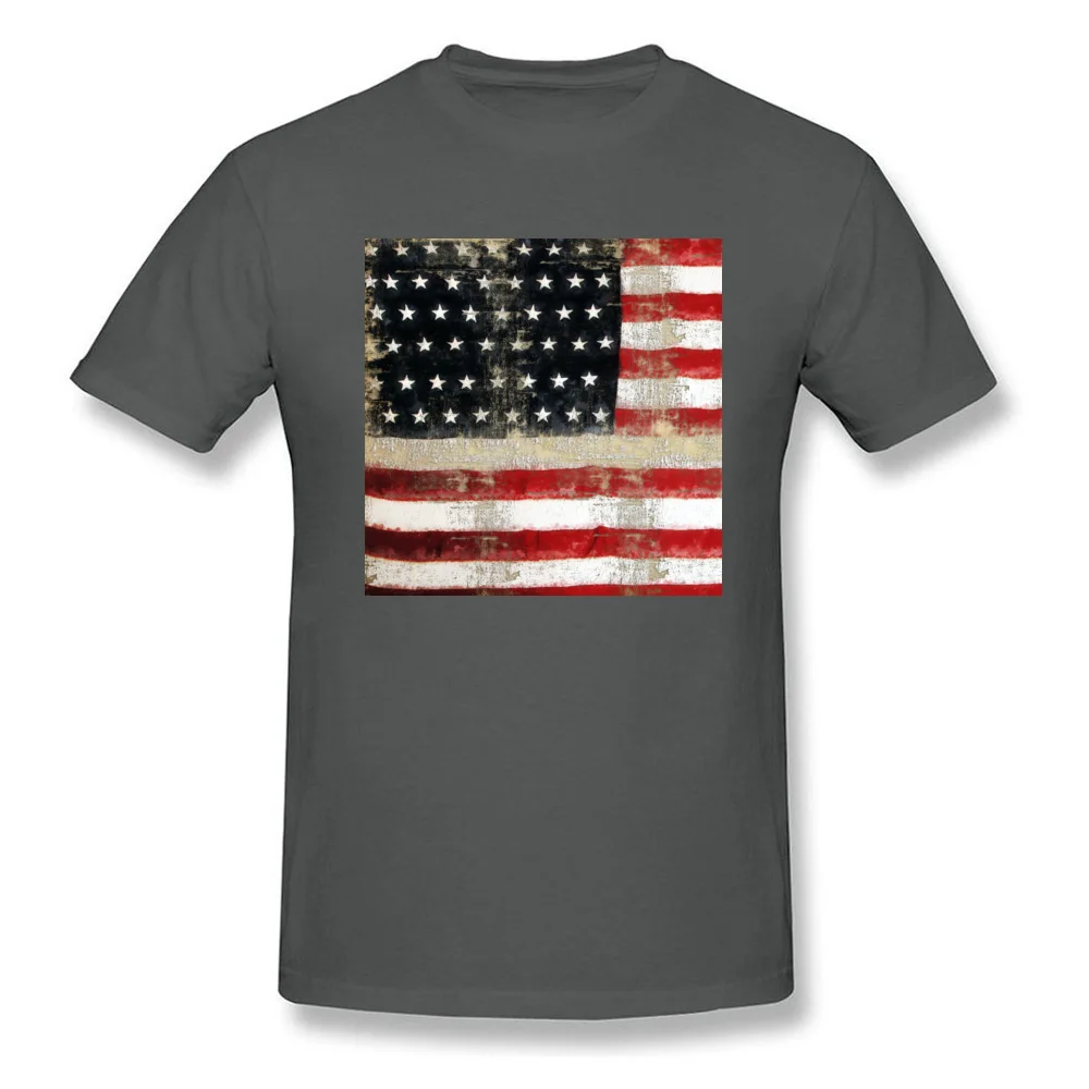 American Flag 100% Cotton T Shirt for Adult Short Sleeve Printed Tops Shirt Slim Fit Lovers Day Crewneck Tee-Shirts Summer American Flag carbon