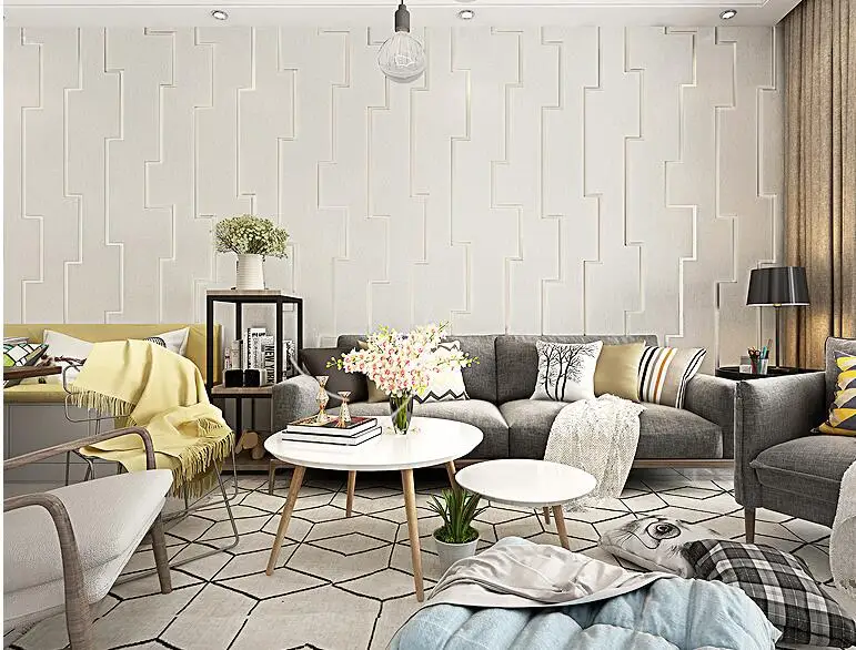 Beibehang Новый оленьей кашемир гостиная ТВ фоне обоев 3D персонализированные полосы украшение стены бумаги Papel де parede