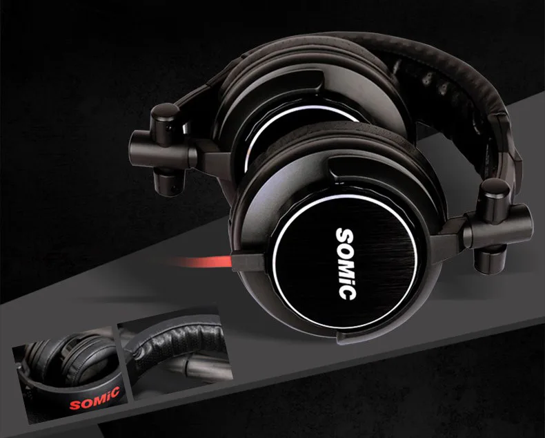 SOMIC MM185 Профессиональный DJ монитор наушники 50mmHD стерео Складная игровая гарнитура с 3,5 мм 6,3 мм разъемом для телефона