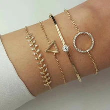 Tocona богемный треугольник круглый лист многоярусные браслеты Набор для женщин Девушка геометрический браслет с хрустальной подвеской ножной браслет 6891