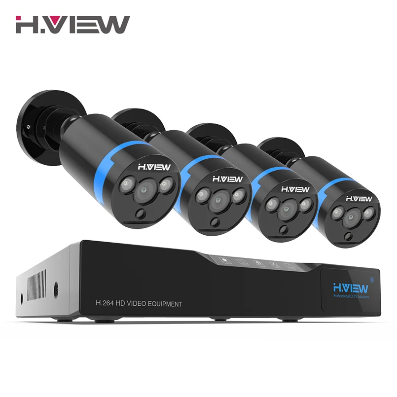 H. View 16CH система видеонаблюдения 4 1080P уличная камера безопасности 16CH CCTV DVR комплект видеонаблюдения iPhone Android Удаленный просмотр