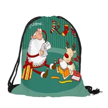 Спальное место#5001 веселая Рождественская конфетка сумка ранец рюкзак комплект Карманный мешок на шнурке Новинка