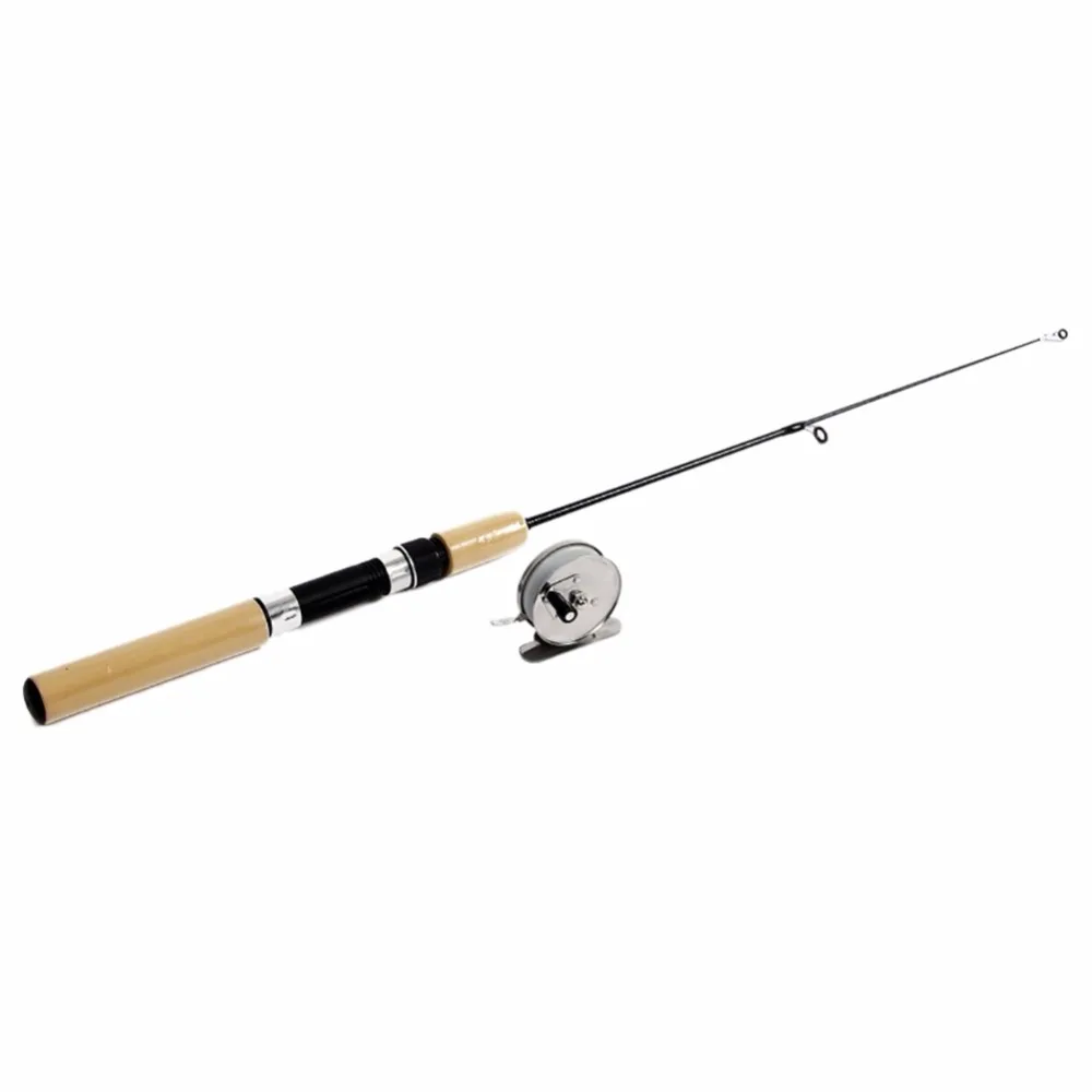 

55-75CM Winter Outdoor Mini Adjustable Rod Combo Tackle Spinning Casting Hard Ice Fishing Lure Rod Fishing Reels Changeable