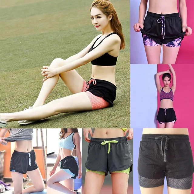 OUTAD Womens Running Shorts 2 In 1 Running Tights Short Women’s Gym Cool Woman Sport Short Fitness Running Shorts Well Sell