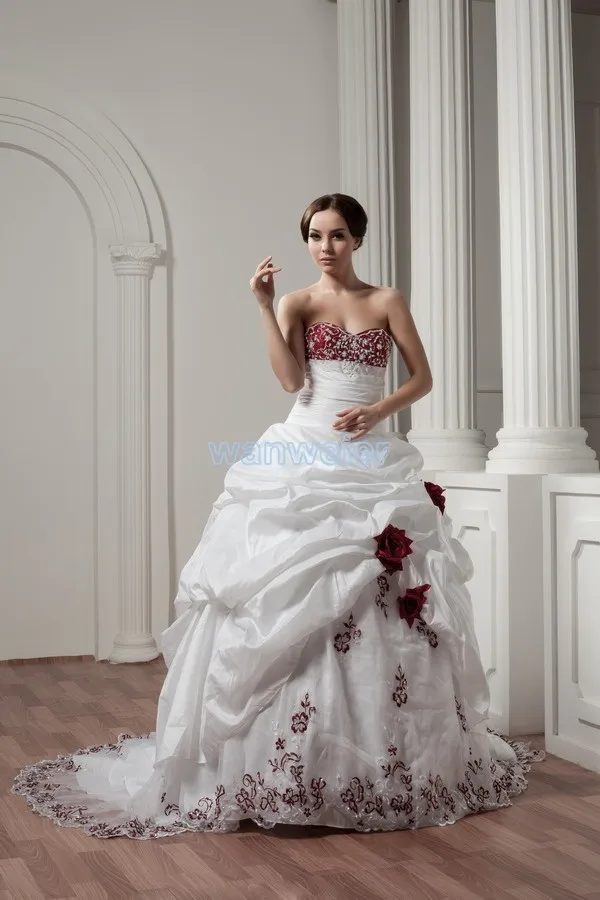 Бесплатная доставка свадебные платья 2015 vestido де noiva вышивка на заказ размер/цвет вышивки свадебное платье милая бальное платье