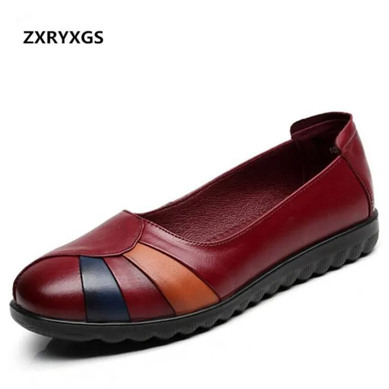 

Hot 2019 Spring New Handmade Cow Leather Shoes Flat Retro Comfortable Women Flat Shoes Elegant Soft Fashion Shoes Women Flats