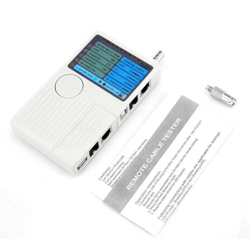 

Multifunctional Remote 4 in 1 RJ11 RJ45 USB BNC LAN Network Cable Tester For UTP STP LAN Cables Tracker Detector Tool Deal Flash