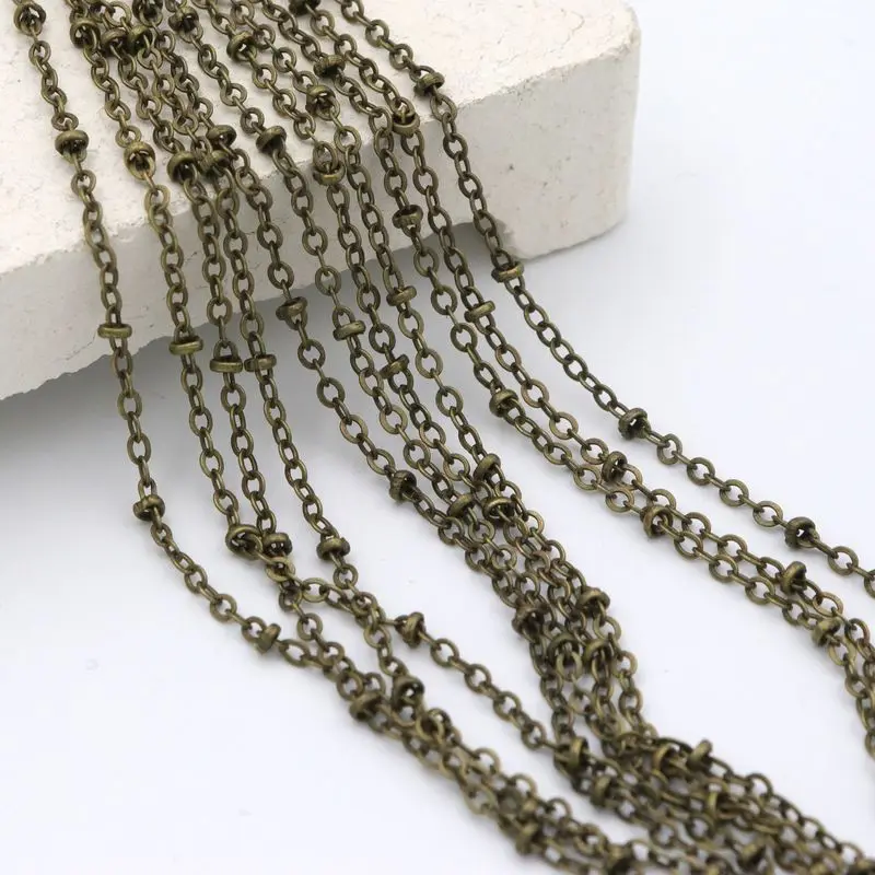 

5 meter Beads Flat O Ring Tail Extender Chains For Jewelry Making Necklace Bracelet Diy Accessories Wholesale Supply