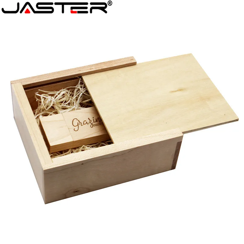JASTER maple walnut usb с деревянный корпус, usb флэш-накопитель Флешка 4 ГБ 8 ГБ 16 ГБ 32 ГБ 64 ГБ логотип клиента свадебный подарок 105*95*40 мм