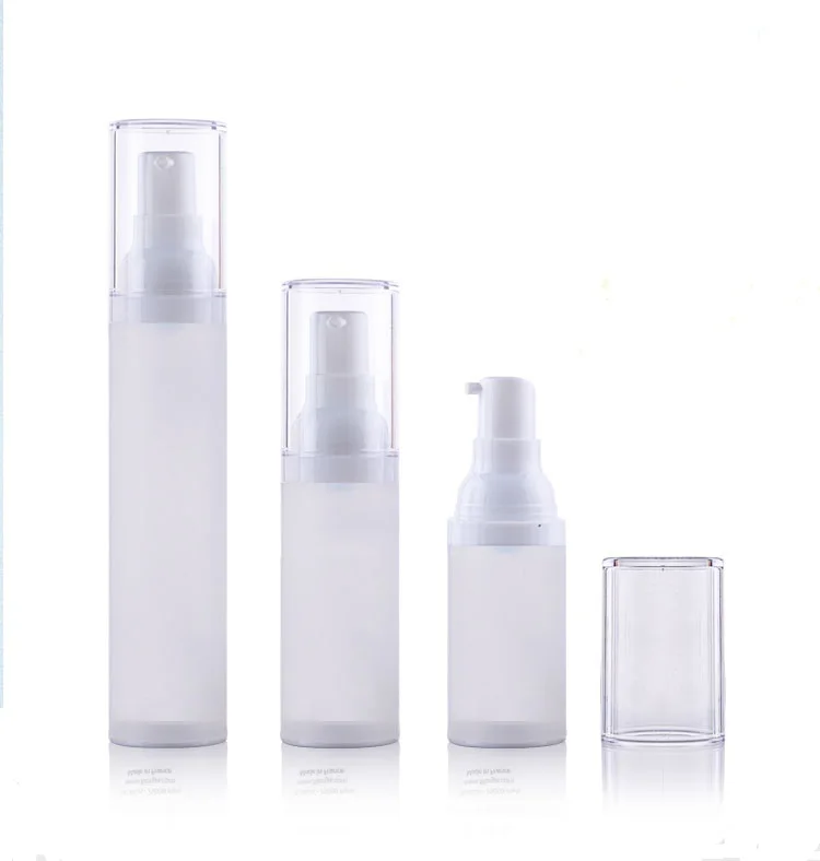 Download 2016 New 50ML frosted Refillable Airless Lotion Pump Bottle With clear Pump Over Cap airless ...