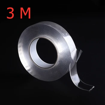 

300cm Transparent Silicone Double Sided Tape Sticker Nano-free Magic Tape Anti-slip Fixed Adhesive Washable Recyclable Tapes