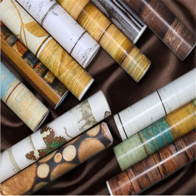 

Nordic white vertical stripes wood grain blue Mediterranean waterproof self-adhesive wallpaper Home wall furniture renovation