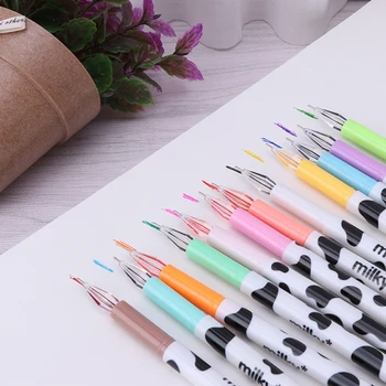 

2020 New 12 Pcs Cute Milky Gel Pens Ballpoint Pen Set Study Stationery Student Supplies