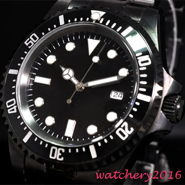 

Luxury Brand parnis Mechanical Watches 42mm black sterile dial Rotating Bezel Luxury automatic men's watch