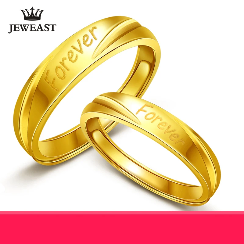 24K Pure Gold Ring Real AU 999 Solid Gold Rings Nice Forever Letter Upscale Trendy Classic Party
