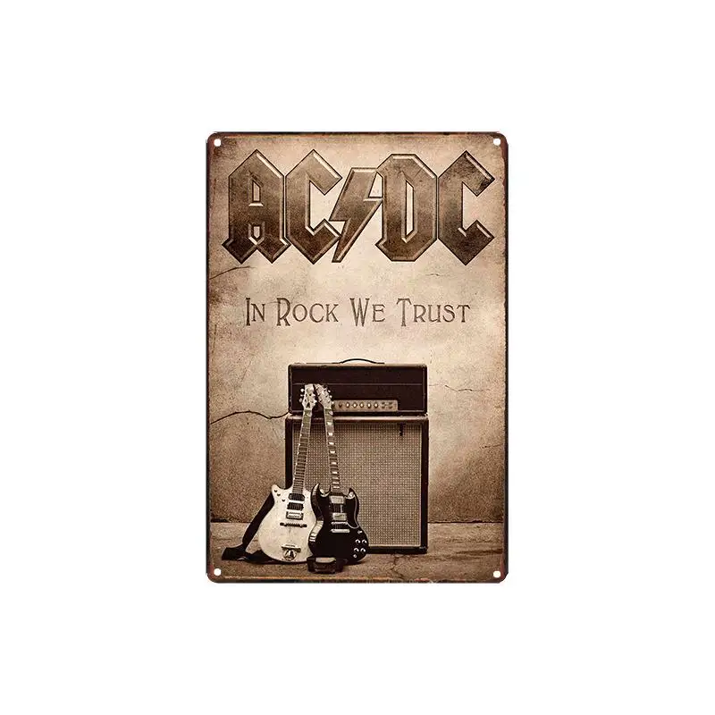 

ACDC Metal Tin Sign Poster Art Plate Iron Sign Painting Bar Pub Cafe Home Wall Plaque Decor