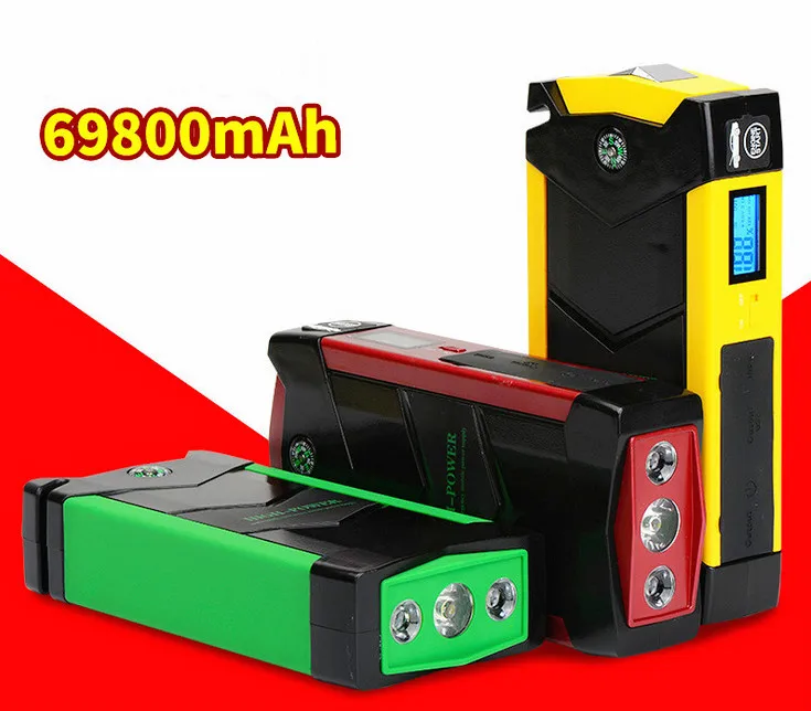 

High Power 69800mAh 12V Car Jump Starter 4USB battery charger pack for auto vehicle starting &Laptop Power Bank