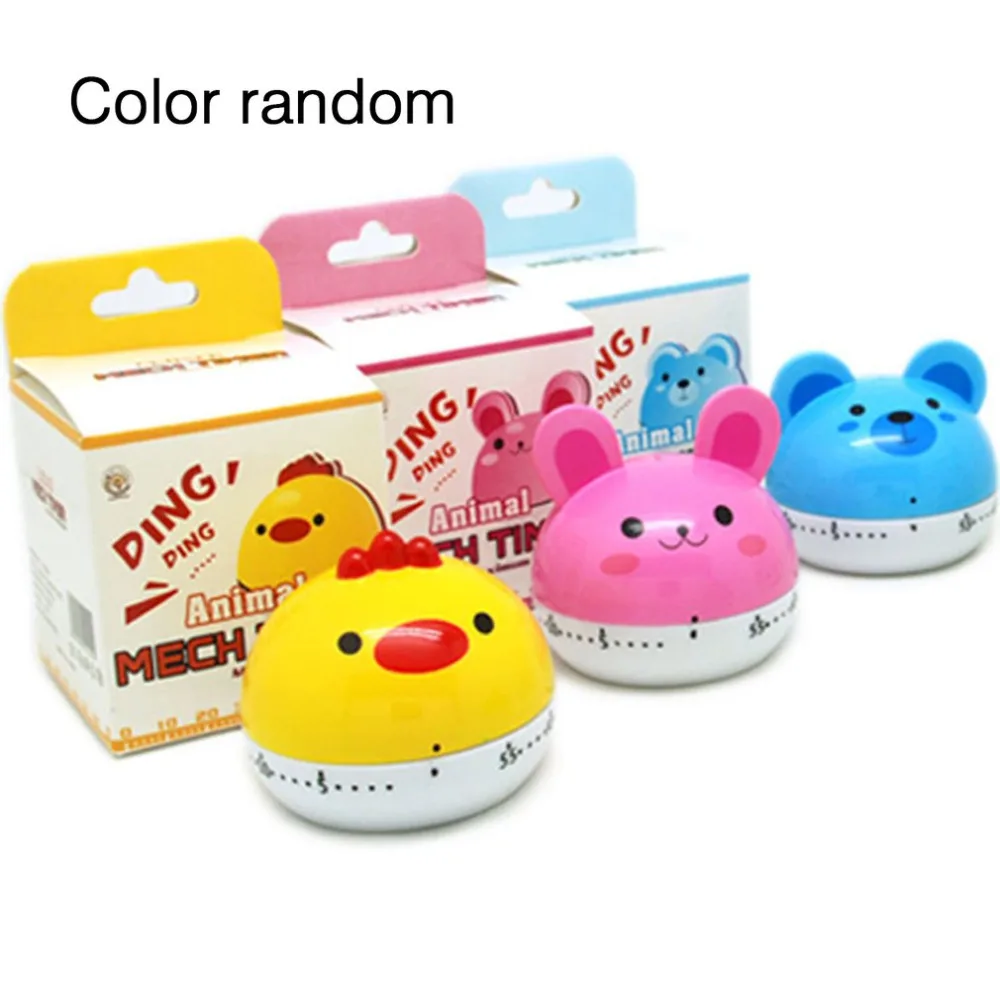 

1PC Lovely Animal Timer Cartoon Creative Kitchen Mechanical Alarm Clock Set Time Reminders Countdown Cooking Tools Supplies