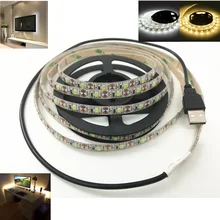 Led Stripe 5V IP65 USB Cable Waterproof light lamp SMD3528 Led Tape Christmas Flexible Led Stripe TV Background Lighting 60Meter