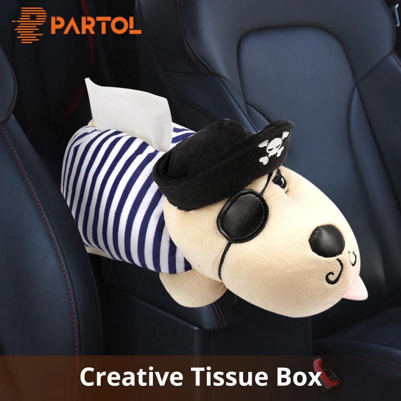 Partol Armrest Car Tissue Box Car Sun Visor Tissue Paper Holder Cute